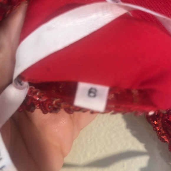 Sherri Hill Prom Dress Two Piece Beaded Red Sequin 6 - Picture 11 of 12